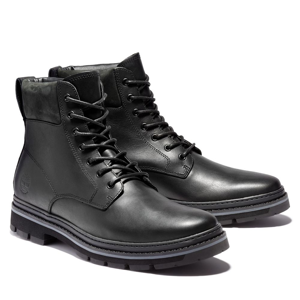 Timberland Μποτες Χιονιού Ανδρικα Μαυρα - Port Union Waterproof Plain-Toe - Greece 6485013-EQ